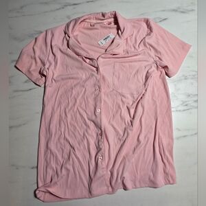 La Vie En Rose Blush Pink Button-Up Pajama Set